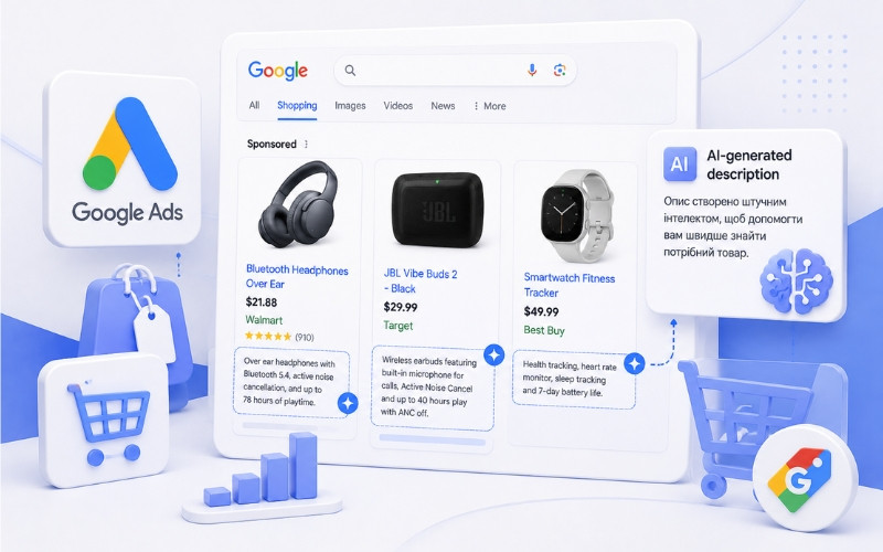 Google тестує AI-генеровані описи в товарних оголошеннях Shopping Ads 2026 — вплив на CTR і конверсії